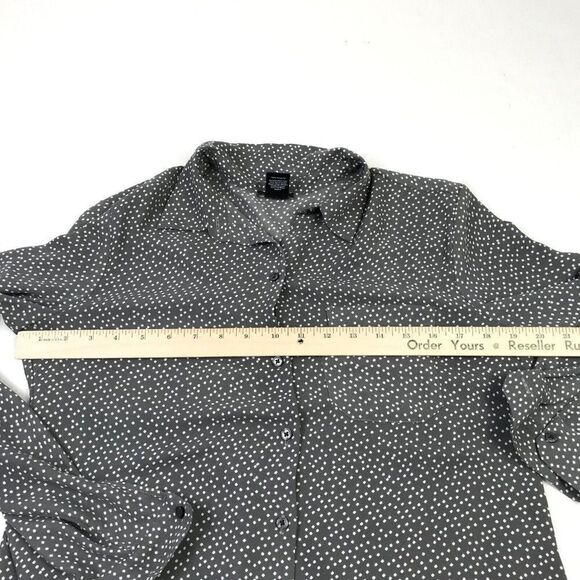 Ann Taylor Womens Button Down Blouse Diamond Print Long Sleeve Workwear Small - Picture 8 of 12